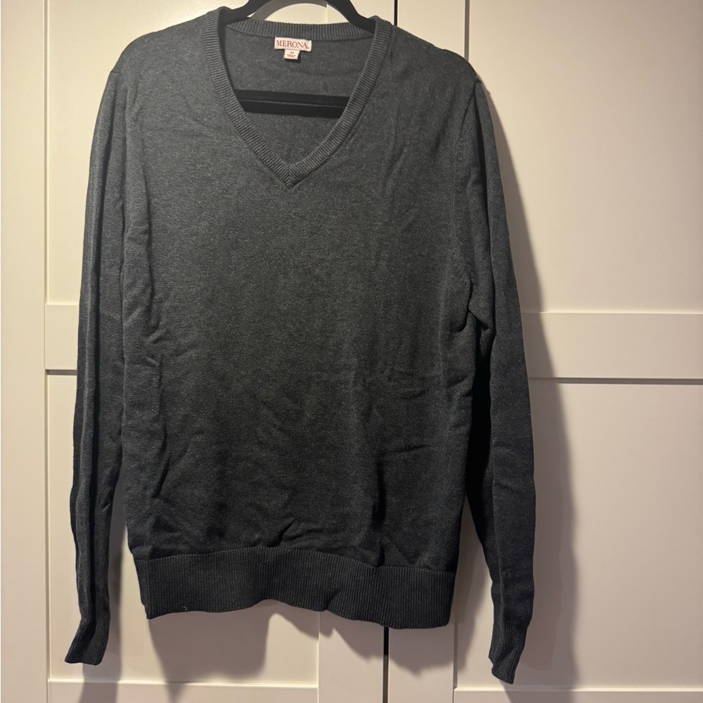 Merona Charcoal V-Neck Sweater for Men